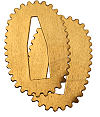 lot de 2 seppas (entretoises en laiton plac&eacute;es entre la tsuba, l'habaki et le fuchi)