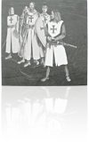 dessous de plat en ardoise grav&eacute;e (collection ''Chevaliers templiers'')