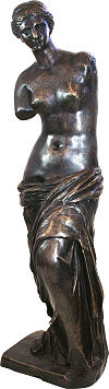 statuette en bronze d'art patin&eacute; : la V&eacute;nus de Milo (hauteur=46.5 cm)