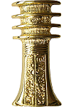 broche plaqu&eacute;e or : le Pilier Djed, symbole d'Osiris