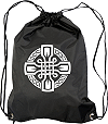 Sac multi-usage en nylon 210 D noir, imperm&eacute;able et personnalis&eacute; : croix celtique