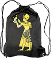 Sac multi-usage en nylon 210 D noir, imperm&eacute;able et personnalis&eacute; : Sethi Ier (le pharaon fait l'offrande de Ma&acirc;t, temple d'Abydos