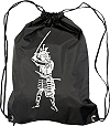 Sac multi-usage en nylon 210 D noir, imperm&eacute;able et personnalis&eacute; : samoura&iuml; avec katana