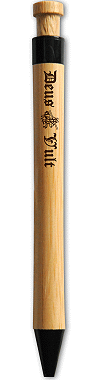 stylo &agrave; bille ''Deus Vult'' (corps en bambou avec marquage laser)