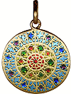 m&eacute;daille vitrail inspir&eacute;e de la cath&eacute;drale Notre-Dame de Paris (or 750/1000 et &eacute;mail translucide)