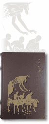 ''Anubis et sc&egrave;ne d'embaumement'', coffret-livre (bo&icirc;te-livre s'int&eacute;grant discr&egrave;tement dans une biblioth&egrave;que ; couverture cuir noire ou brune)