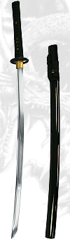 katana ''Souffle des T&eacute;n&egrave;bres'' (maru 1060 ; saya, galuchat, ito et sageo noirs)