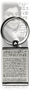''Pierre de Rosette'', porte-cl&eacute;s / porte photo en m&eacute;tal