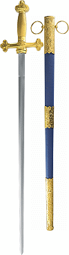 &Eacute;p&eacute;e ma&ccedil;onnique (XVIII<sup>e</sup> / XIX<sup>e</sup> si&egrave;cle, fourreau bleu)