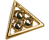 pin's (&eacute;pinglette) dor&eacute; : triangle et trois points
