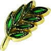 pin's (&eacute;pinglette) dor&eacute; : branche d'acacia et vert