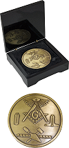 m&eacute;daille / presse-papiers de loge ma&ccedil;onnique (symboles et personnalisation par gravure)