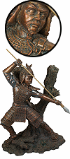 statuette-support pour katana : samoura&iuml; avec lance