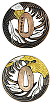 pi&egrave;ce d&eacute;tach&eacute;e pour katana : tsuba ''Phoenix''