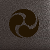 portefeuille en cuir personnalis&eacute; : exemple avec le symbole Tomoe