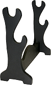 support pour deux katanas en bois noir (2 places, base large)