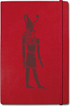 Carnet de notes personnalis&eacute; (gravure laser sur carnet Legami, couverture en gomme de couleur) : exemple avec le dieu &eacute;gyptien Horus