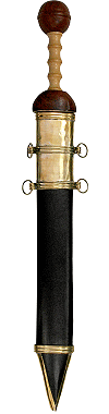 glaive romain de type ''Mayence'' (version forg&eacute;e, poign&eacute;e en bois)