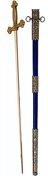 &Eacute;p&eacute;e ma&ccedil;onnique (XVIIIe / XIXe si&egrave;cle, fourreau bleu)