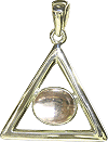 pendentif zodiacal : triangle en argent et pierre symbolique (cristal de roche) - Le Lion