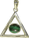 pendentif zodiacal : triangle en argent et pierre symbolique (malachite) - La Balance