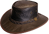 Buffalo, chapeau en cuir de buffle, &eacute;crasable, waterproof, avec sac de rangement, couleur marron
