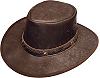 Stony Roo, chapeau en cuir de kangourou, stonewashed, &eacute;crasable, waterproof, avec sac de rangement, couleur marron
