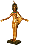 la d&eacute;essse Selkis (inspir&eacute; du tr&eacute;sor de Tout&acirc;nkhamon ; mod&egrave;le peint en dor&eacute; et couleurs vives)