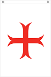 drapeau templier (croix patt&eacute;e rouge sur fond blanc, 100 x 70 cm)