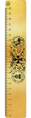 r&egrave;gle 20 cm or bross&eacute; et noire : sceau et armes de l'Ordre du Temple