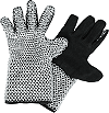 gants en cuir avec dos en cotte de maille