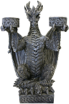double bougeoir dragon