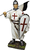 statuette de templier portant l'&eacute;tendard Baussant (hauteur=15.5 cm)