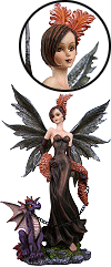 Fa&euml;lya, la dresseuse de dragons (statuette en r&eacute;sine)