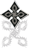 ''Dragons'', &eacute;toile &agrave; lancer (shuriken) &agrave; quatre branches grav&eacute;e avec 4 dragons enlac&eacute;s)