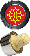 bouchon de bouteilles personnalis&eacute; : exemple avec la croix occitane (Croix de Toulouse et du Languedoc)