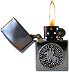 briquet &agrave; essence &agrave; molette avec le sceau des templiers