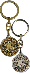 porte-cl&eacute;s : sceau des templiers (bronze ou m&eacute;tal argent&eacute;)