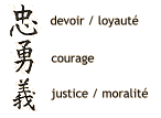 devoir / loyaut&eacute;, courage, justice / moralit&eacute;