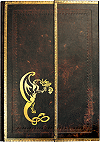 Cahier-livre 21.5 x 30 cm (8'' 1/4 x 11'' 3/4), 128 pages (fa&ccedil;on cuir noir marocain)