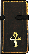 carnet de notes personnalis&eacute; 8.9 x 17.8 cm (3'' 1/2 x 7''), 176 pages lign&eacute;es (fa&ccedil;on cuir noir marocain)