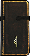 carnet de notes personnalis&eacute; 8.9 x 17.8 cm (3'' 1/2 x 7''), 176 pages lign&eacute;es (fa&ccedil;on cuir noir marocain)