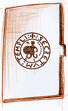 porte-cartes de visite personnalis&eacute; par gravure : Abraxas Panth&eacute;e (contre-sceau du Ma&icirc;tre de France de l'Ordre du Temple)