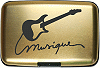 porte-cartes de cr&eacute;dit personnalis&eacute; par gravure : guitare