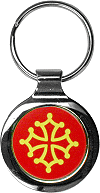 porte-cl&eacute;s personnalis&eacute; par gravure (exemple de la croix occitane