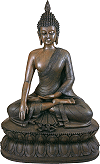 Bouddha tha&iuml; assis, dans le geste de la prise de la terre &agrave; t&eacute;moin, style Sukhothai (statuette)