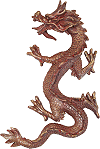 dragon rouge mural (applique murale : dragon chinois)