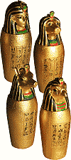 vases Canopes (destin&eacute;s &agrave; recevoir les visc&egrave;res embaum&eacute;s du d&eacute;funt ; ensemble de d&eacute;coration)