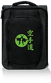 valise &agrave; roulettes Quadra personnalis&eacute;e (exemple avec le symbole du karat&eacute; : kanjis et ombres de deux adversaires)
