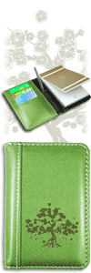 ''Sakura'' (cerisier en japonais), bloc-notes de poche avec mini-stylo &agrave; bille et emplacements pour cartes de visite ou cartes de cr&eacute;dit
